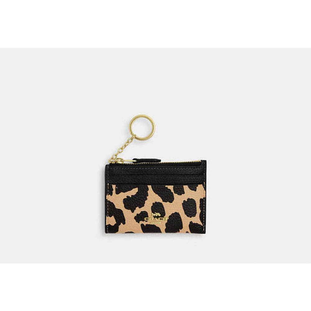 Mini Skinny Id Case With Leopard Print